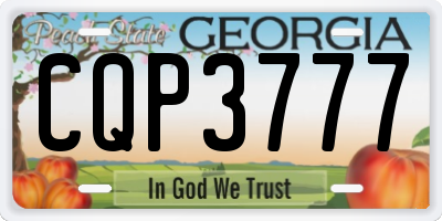 GA license plate CQP3777