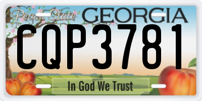 GA license plate CQP3781