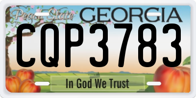 GA license plate CQP3783