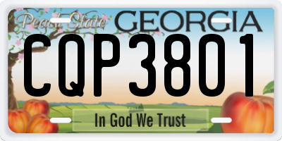 GA license plate CQP3801