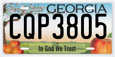 GA license plate CQP3805