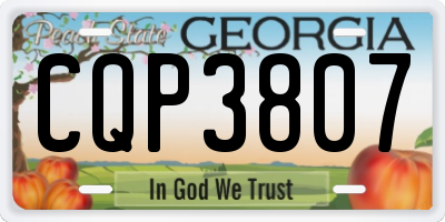 GA license plate CQP3807