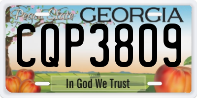 GA license plate CQP3809