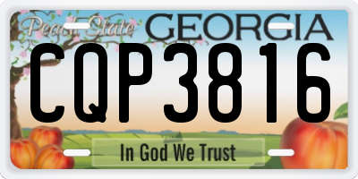 GA license plate CQP3816