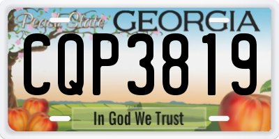 GA license plate CQP3819