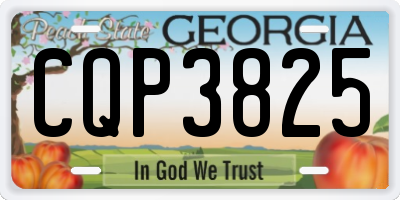 GA license plate CQP3825