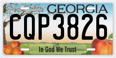 GA license plate CQP3826