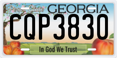 GA license plate CQP3830