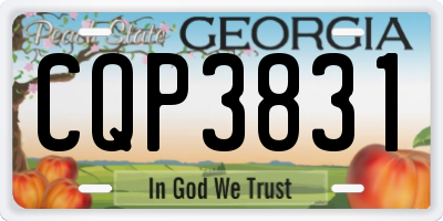GA license plate CQP3831