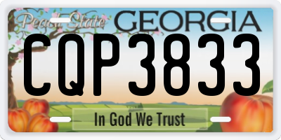 GA license plate CQP3833
