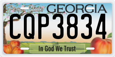 GA license plate CQP3834