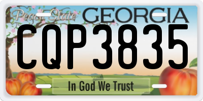 GA license plate CQP3835