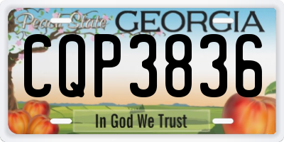 GA license plate CQP3836