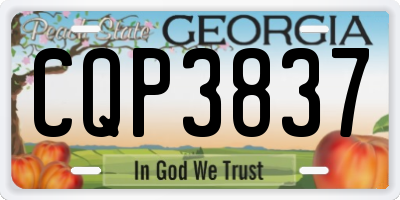 GA license plate CQP3837