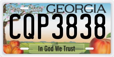 GA license plate CQP3838