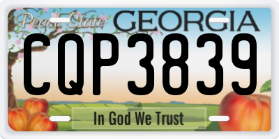 GA license plate CQP3839