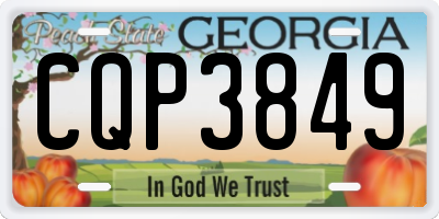 GA license plate CQP3849