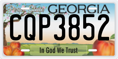 GA license plate CQP3852