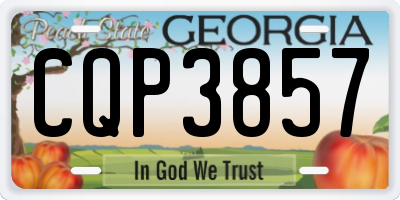 GA license plate CQP3857