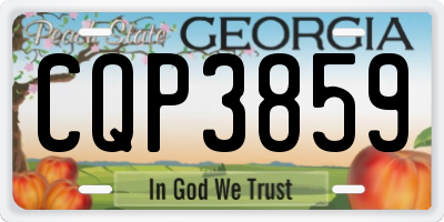 GA license plate CQP3859