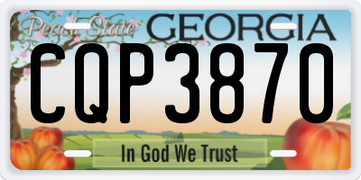 GA license plate CQP3870