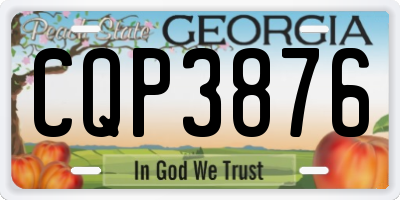 GA license plate CQP3876