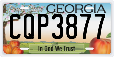 GA license plate CQP3877