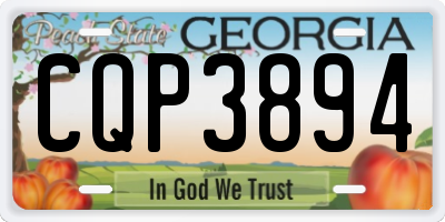 GA license plate CQP3894
