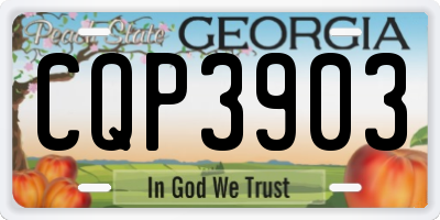 GA license plate CQP3903