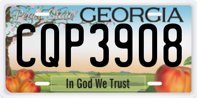 GA license plate CQP3908