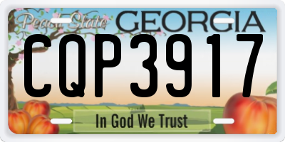 GA license plate CQP3917