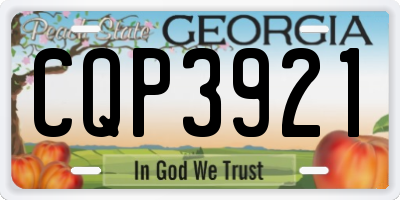GA license plate CQP3921