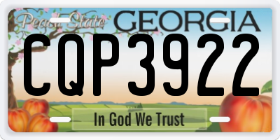 GA license plate CQP3922