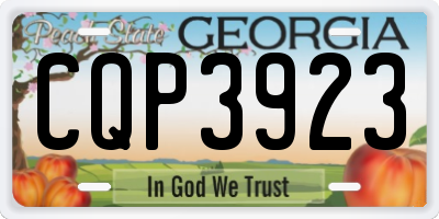 GA license plate CQP3923