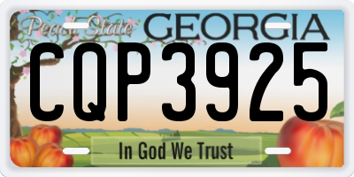 GA license plate CQP3925