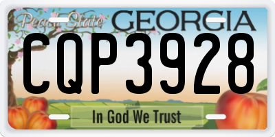 GA license plate CQP3928