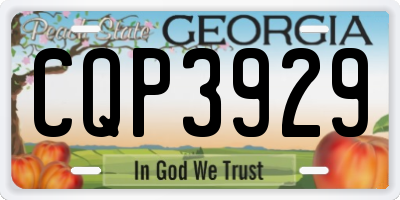 GA license plate CQP3929