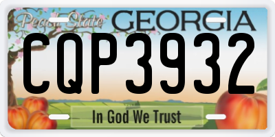 GA license plate CQP3932