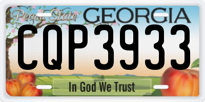 GA license plate CQP3933