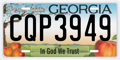 GA license plate CQP3949