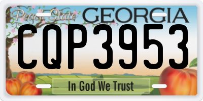 GA license plate CQP3953