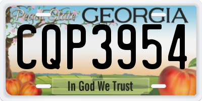 GA license plate CQP3954