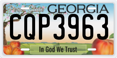 GA license plate CQP3963