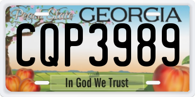GA license plate CQP3989