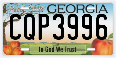 GA license plate CQP3996