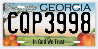 GA license plate CQP3998