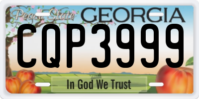 GA license plate CQP3999