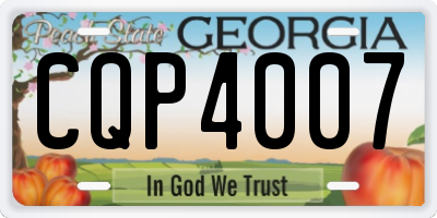 GA license plate CQP4007
