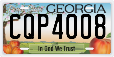 GA license plate CQP4008