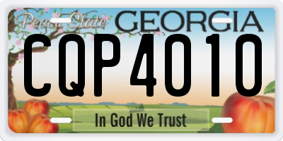 GA license plate CQP4010